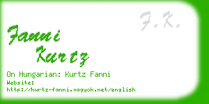 fanni kurtz business card